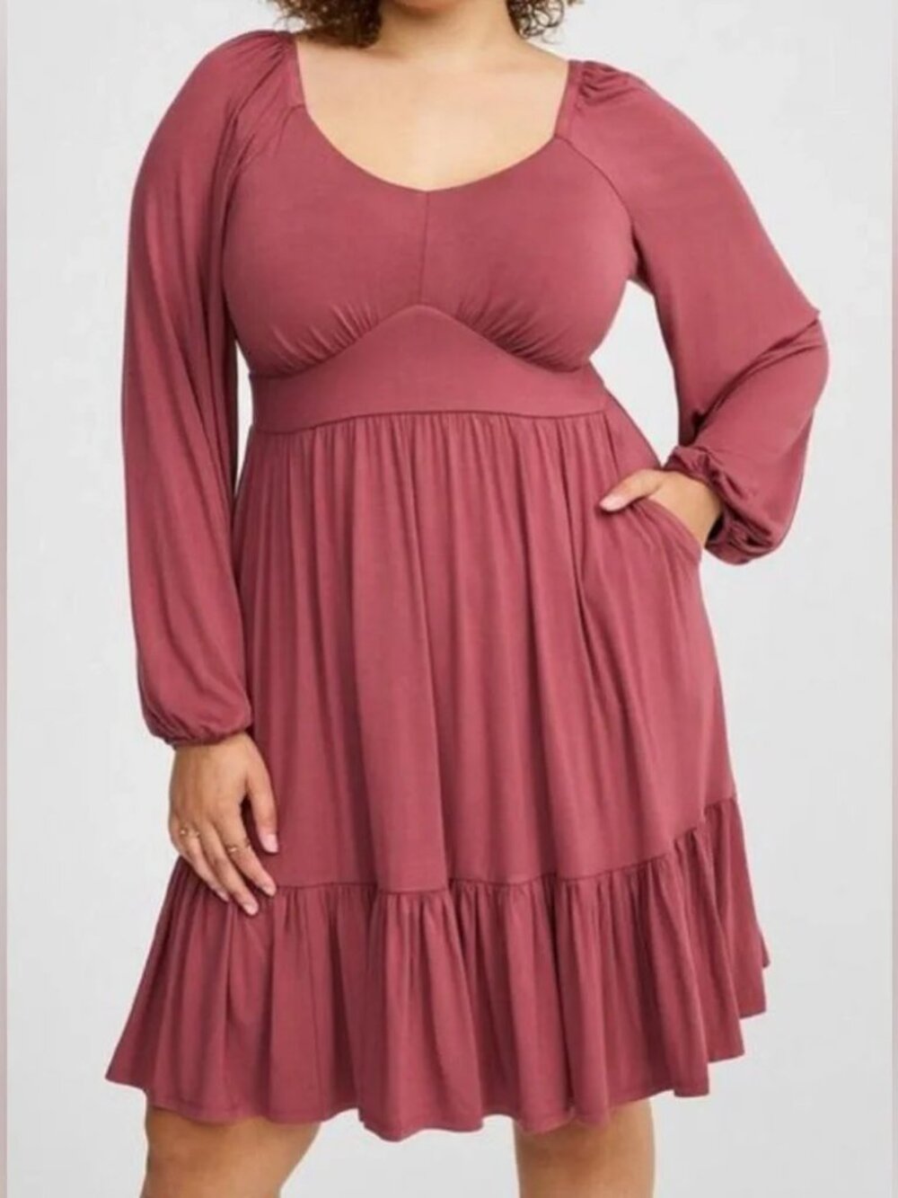NWT - Torrid Size 3X Mini Super Soft Tiered Skater Dress in Wild Ginger